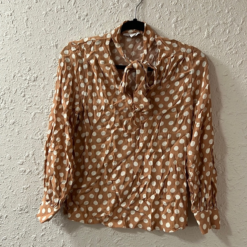Peach polkas dot blouse